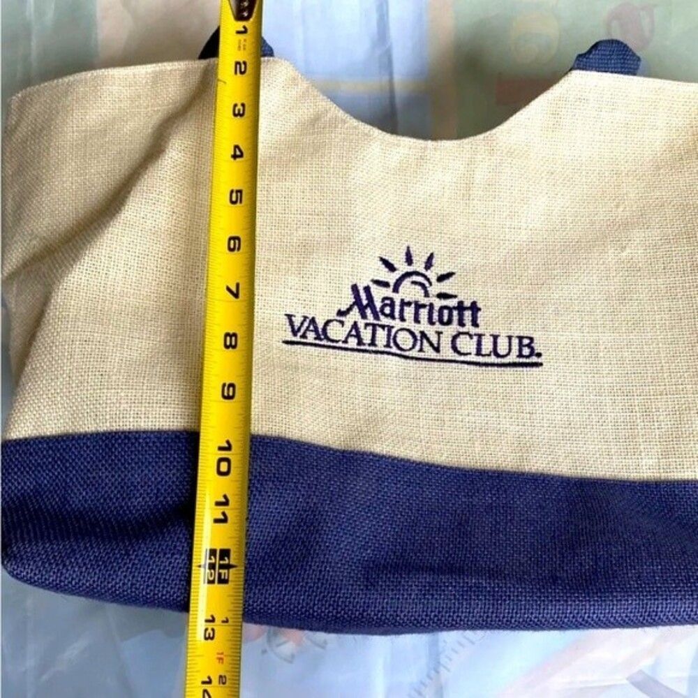 Marriott Vacation Club Large Canvas Tote eco-friendly Jute Embroidered Logo Tote - Picture 3 of 12